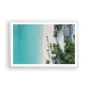 Póster en marco blanco - Vacaciones en el paraíso - 91x61 cm