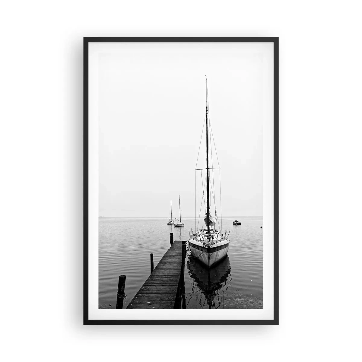 Póster en marco negro - Listo para partir - 61x91 cm