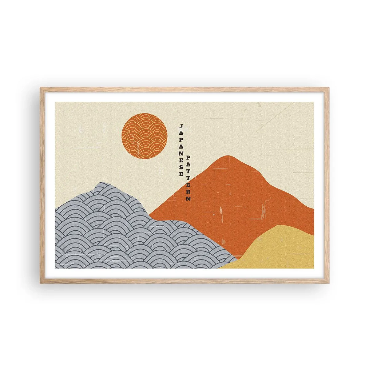 Póster en marco roble claro - En el espíritu japonés - 91x61 cm