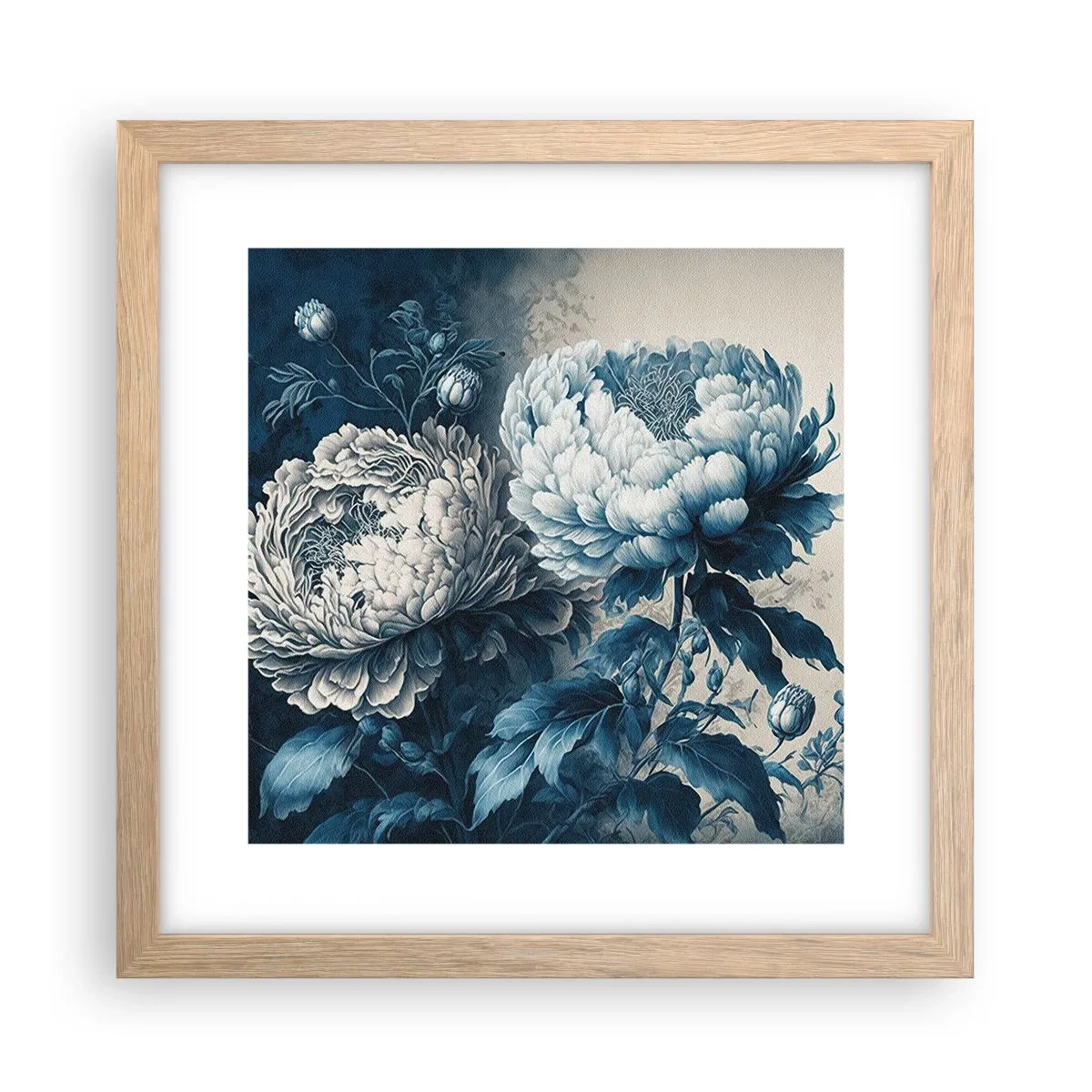 Póster en marco roble claro - Una pareja unida - 30x30 cm