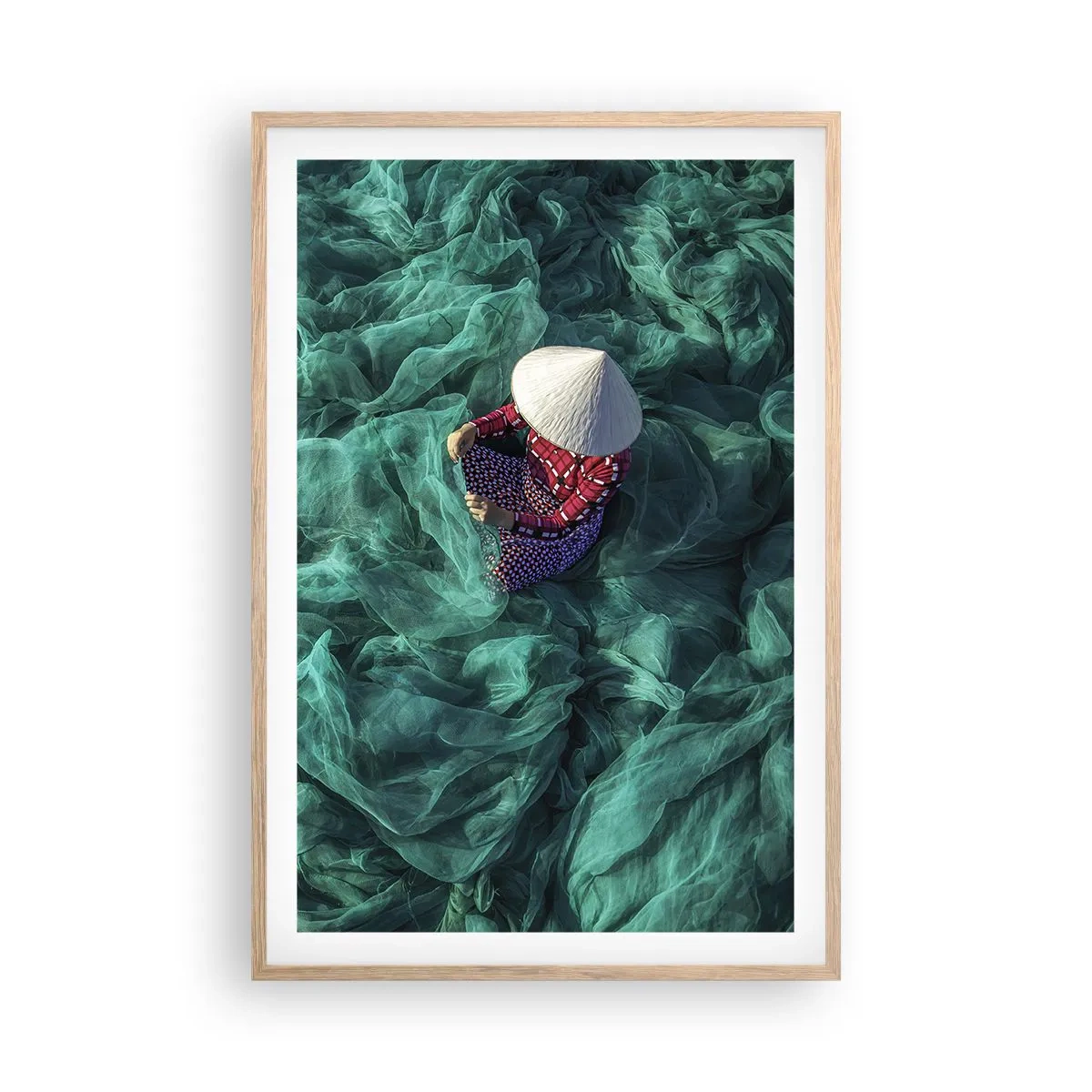 Póster en marco roble claro - En un mar de redes - 61x91 cm