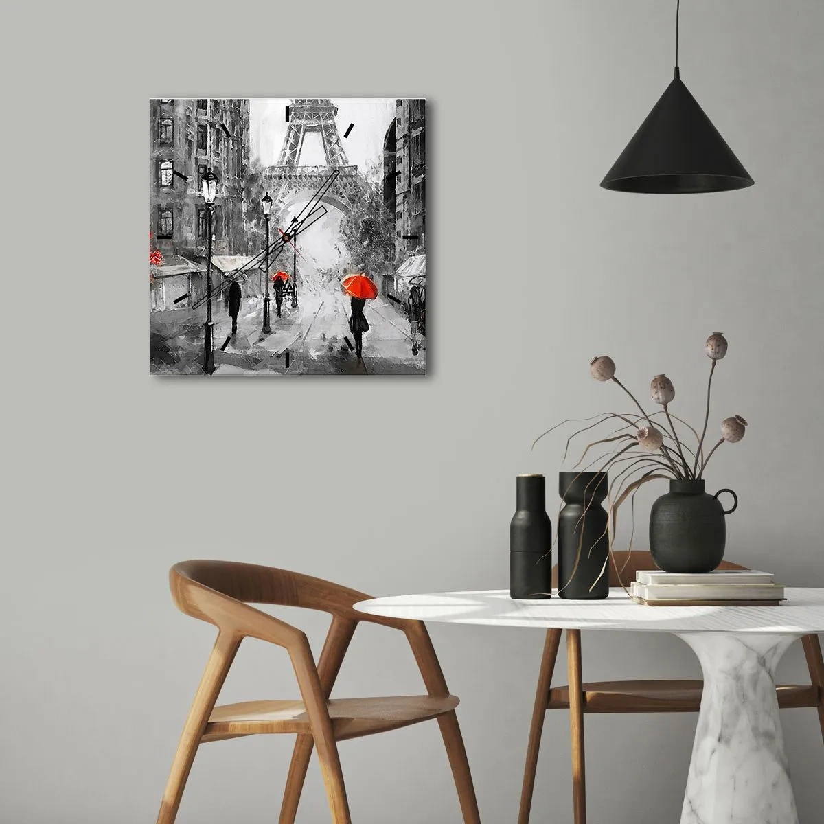 Reloj de pared - Reloj de vidrio - Todos los caminos conducen a ella - 40x40 cm