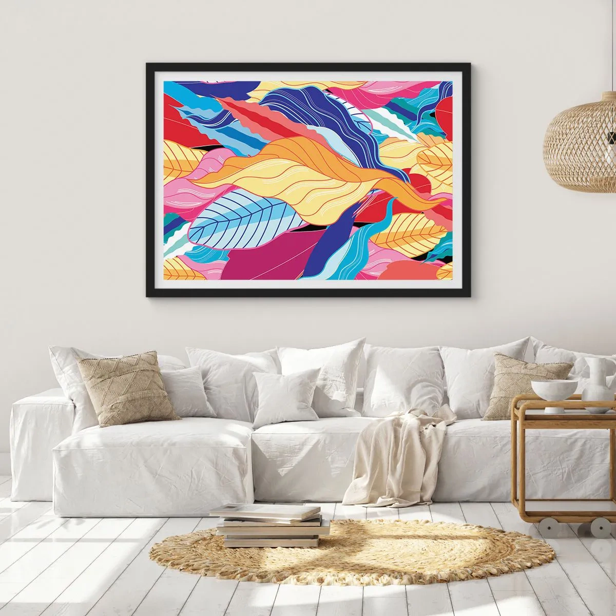 Póster en marco negro - Desorden colorido - 91x61 cm