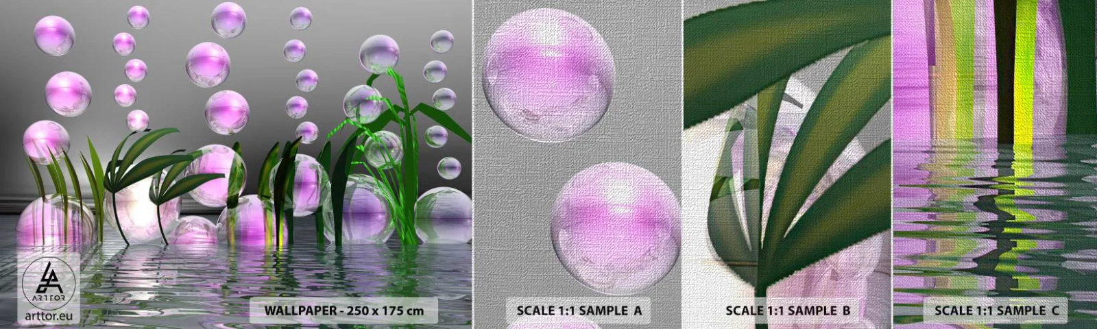 Muestra de fotomural Premium Canvas - Composición reflexiva de ligereza y vida - Abstracción, Gráficos, 3D - 100x30 cm