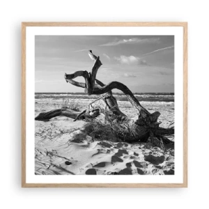 Póster en marco roble claro - Escultura marina - 60x60 cm