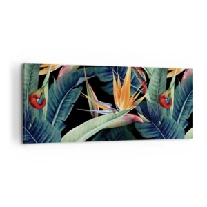 Cuadro sobre lienzo - Impresión de Imagen - Flores de llamas de los trópicos - 100x40 cm