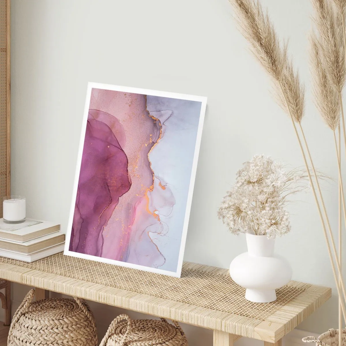 Póster - Olas de lila y púrpura - 70x100 cm