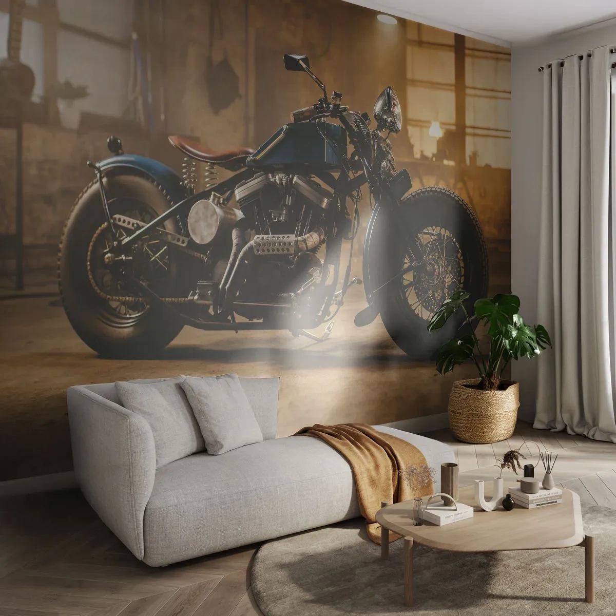 Fotomural Premium Sand - Puedo hacer cualquier cosa - Moto, Vintage, Automotor - 350x256 cm