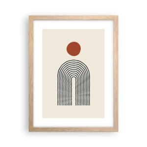 Póster en marco roble claro - Magnetismo de formas y colores - 30x40 cm