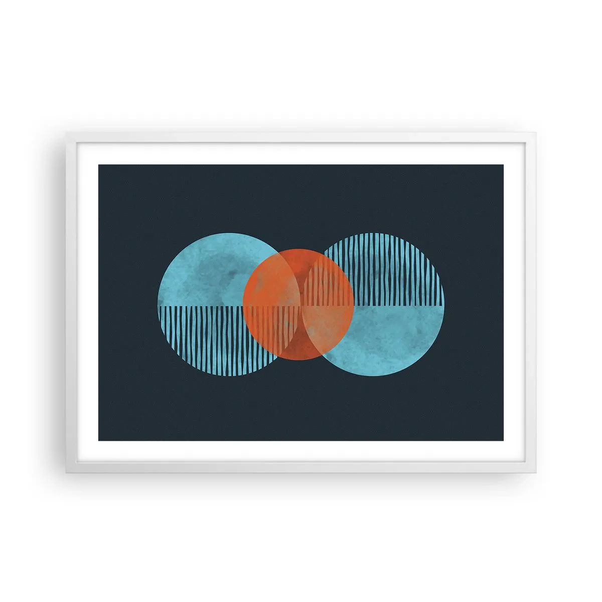 Póster en marco blanco - Composición simétrica - 70x50 cm