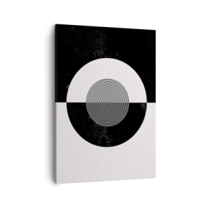 Cuadro sobre lienzo - Impresión de Imagen - Patrón gráfico en blanco y negro contrastante - 50x70cm - Armonía en blanco y negro - Decoración de pared moderna para salón y dormitorio ARTTOR