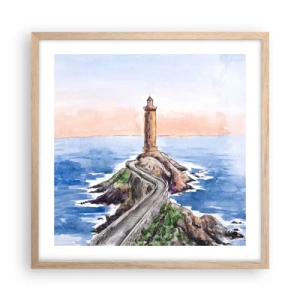 Póster en marco roble claro - Frente al mar - 50x50 cm