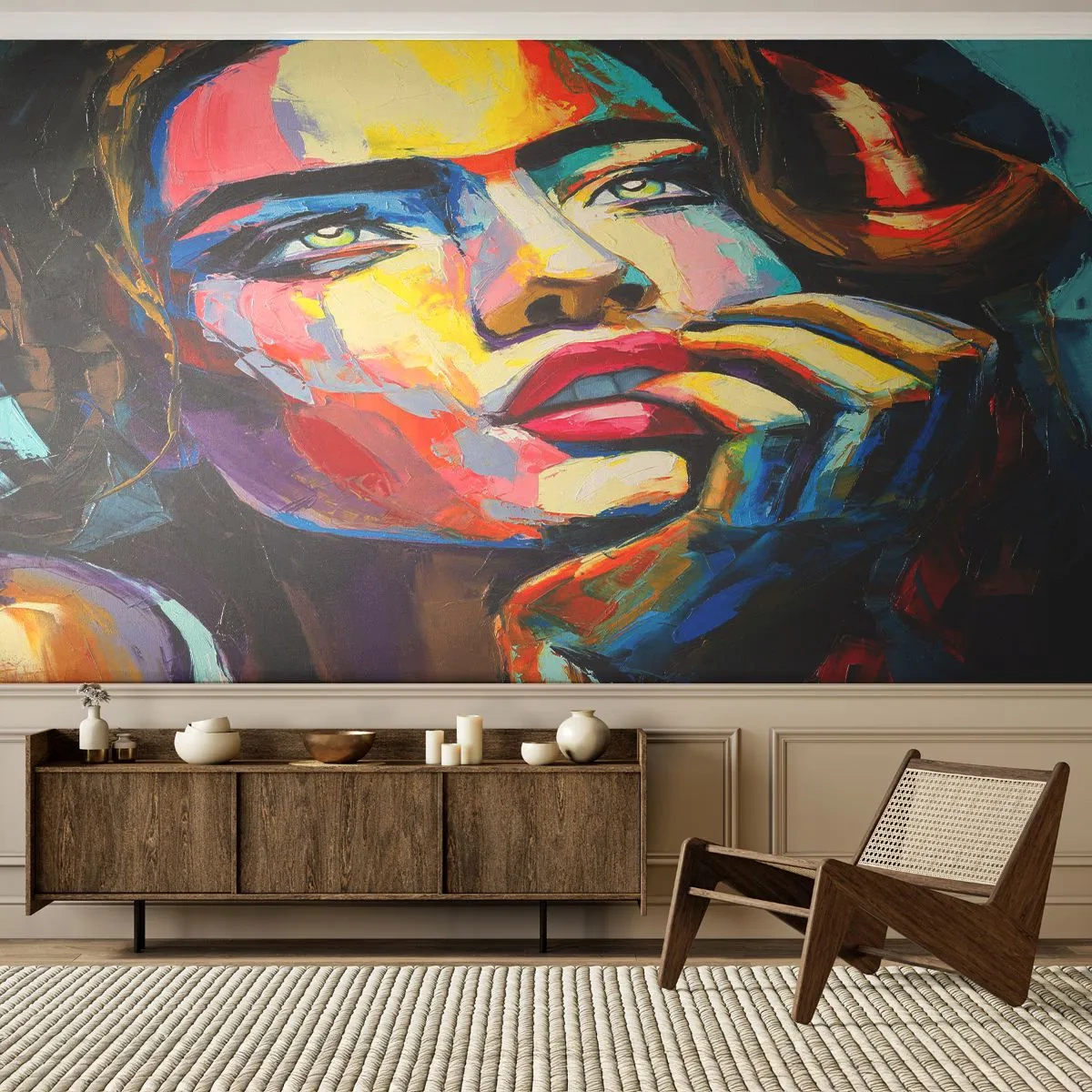 Fotomural Premium Canvas - Sueños - retrato de una mujer, Rostro, Pedazo - 250x175 cm
