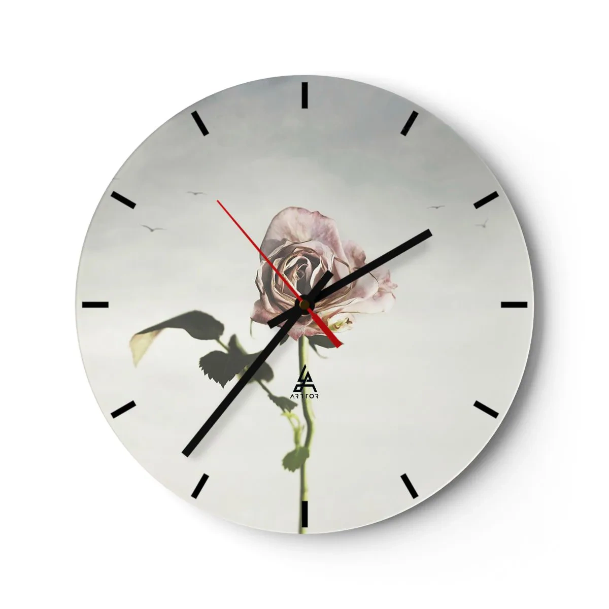 Reloj de pared - Reloj de vidrio - Bienvenida a la primavera - 30x30 cm