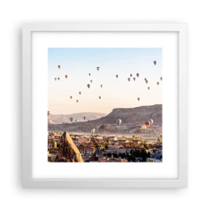 Póster en marco blanco - Surcando los cielos - 30x30 cm