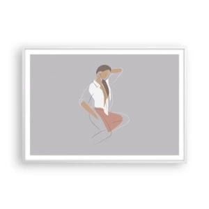 Póster en marco blanco - Un esbozo de encanto - 100x70 cm