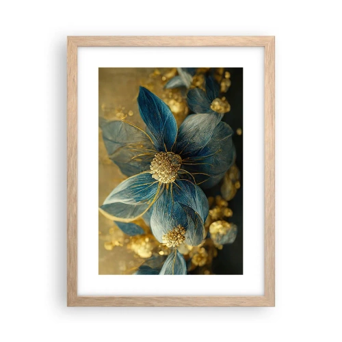 Póster en marco roble claro - Flor de oro - 30x40 cm
