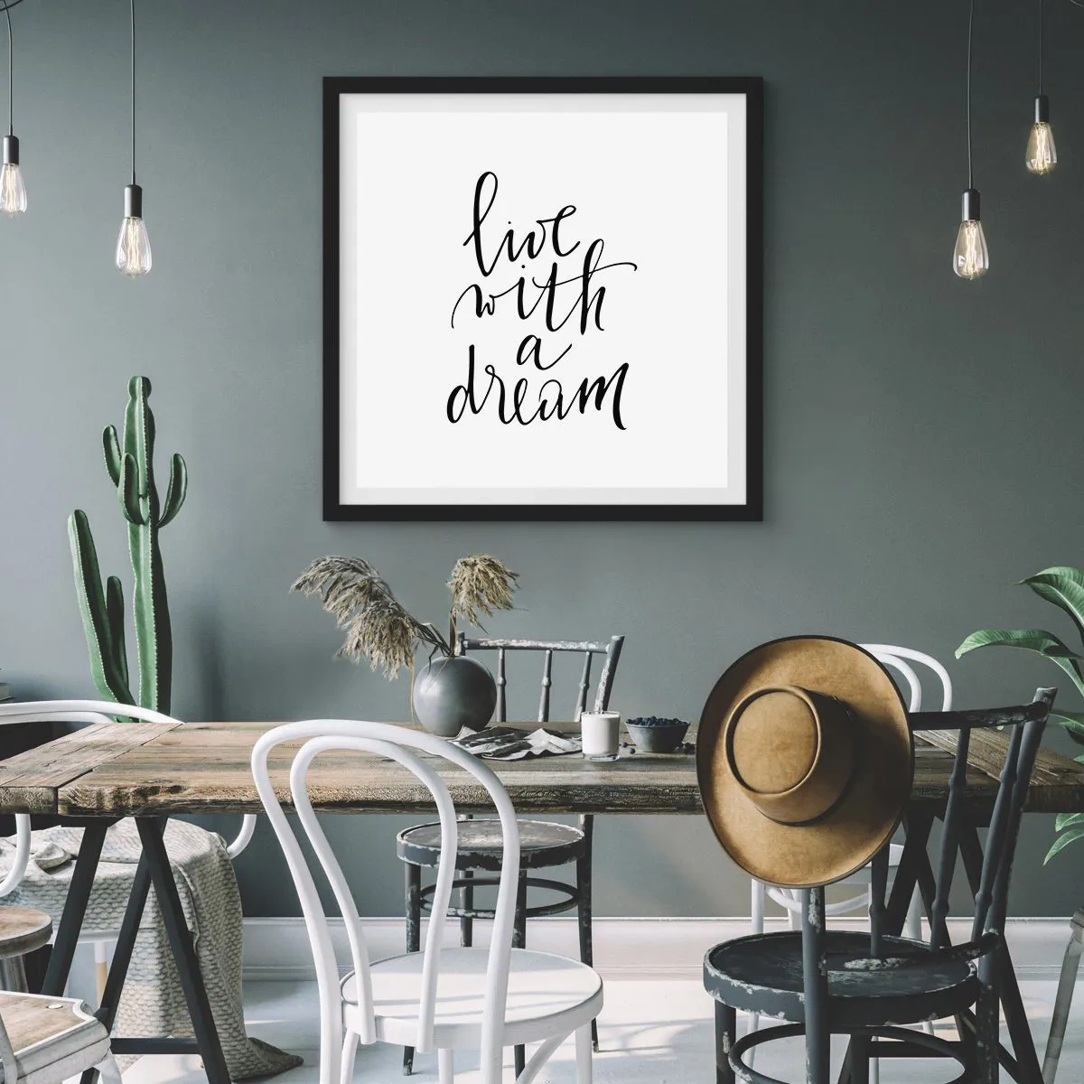 Póster en marco negro - Por supuesto - 40x40 cm