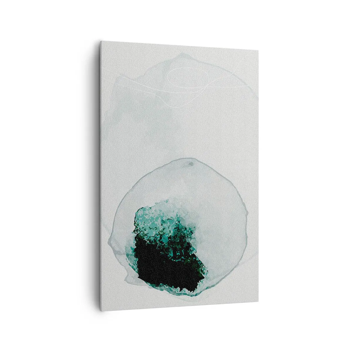 Cuadro sobre lienzo - Impresión de Imagen - Gota de agua abstracta con tonos de verde y negro. - 80x120cm - En una gota de agua - Decoración de pared moderna para salón y dormitorio ARTTOR