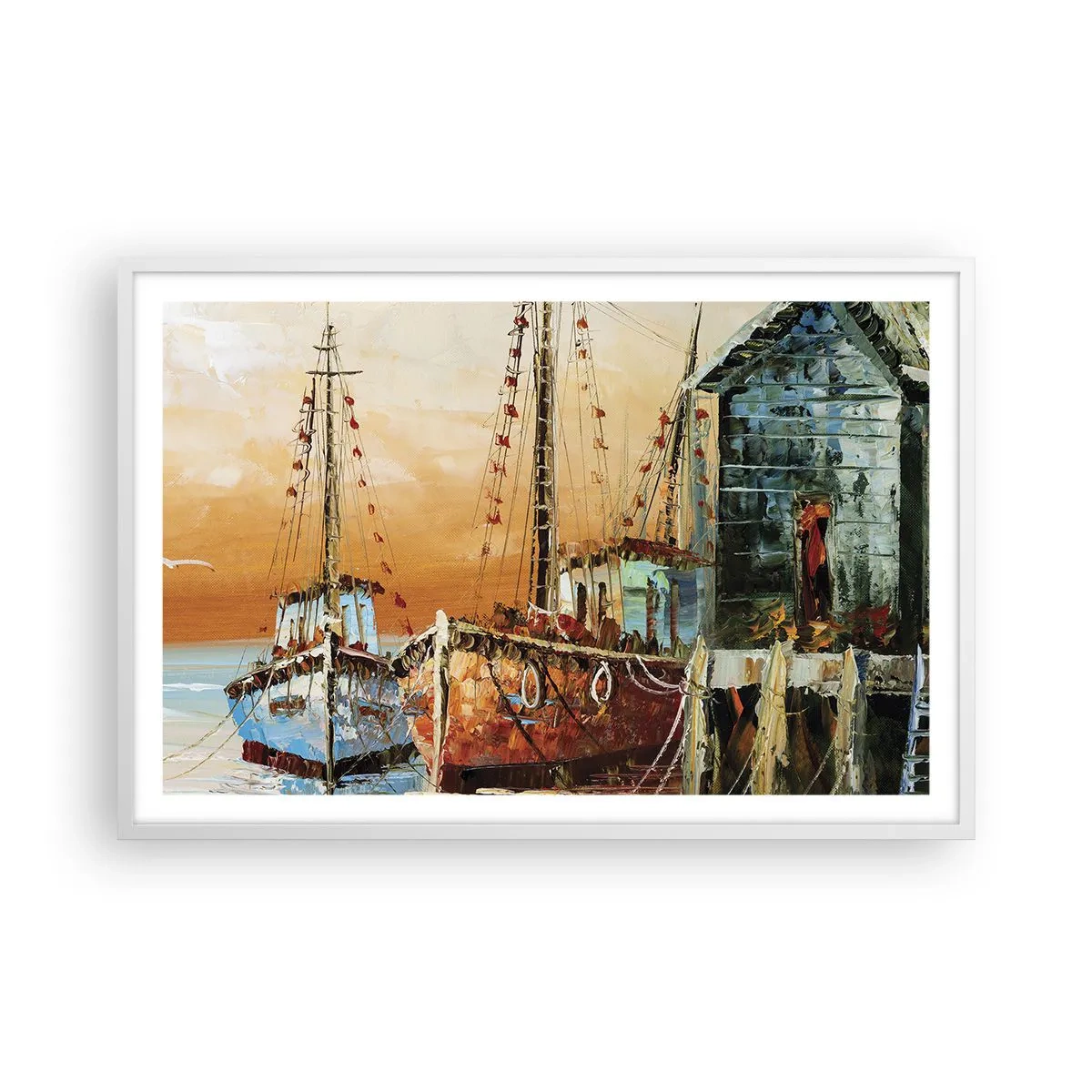 Póster en marco blanco - Regreso pacífico - 91x61 cm