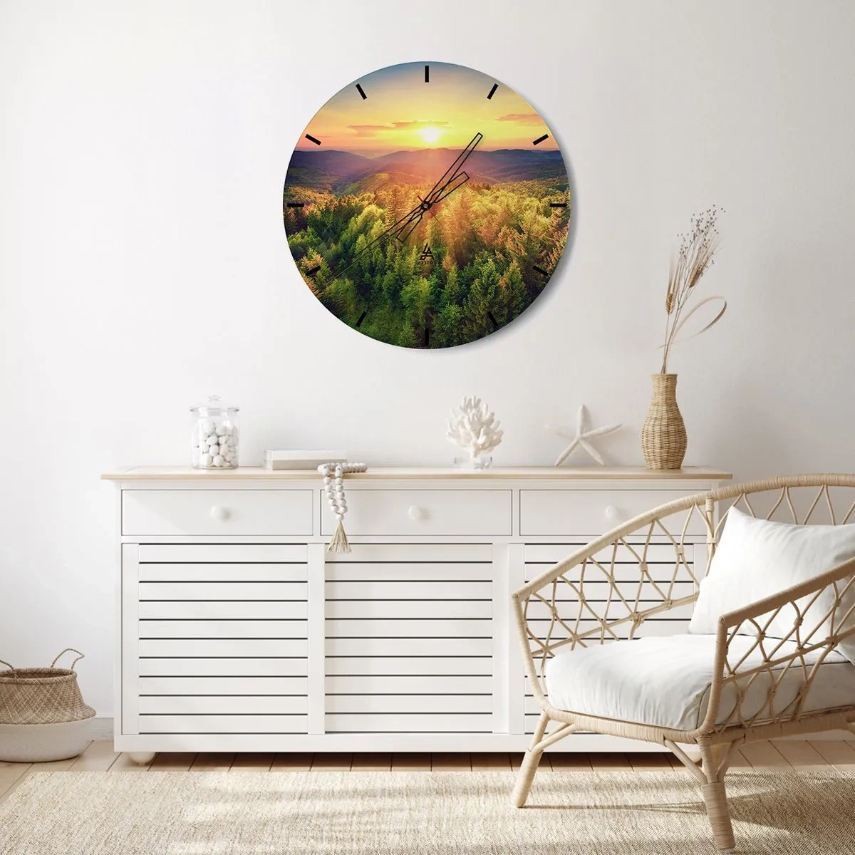 Reloj de pared - Reloj de vidrio - Desde lo alto - 30x30 cm