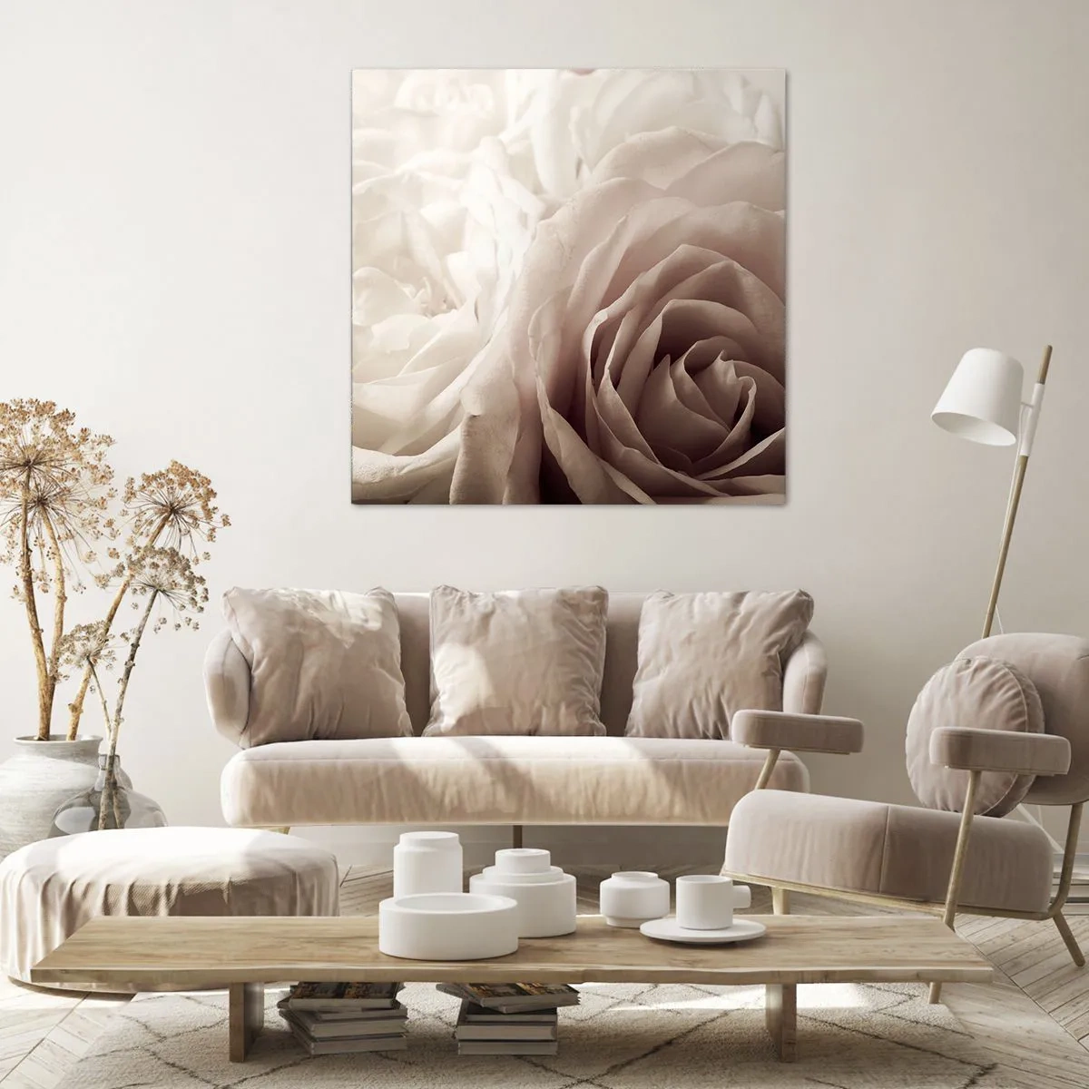 Cuadro sobre lienzo - Impresión de Imagen - En el corazón de una rosa - 30x30 cm