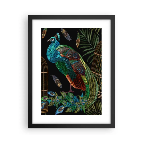 Póster en marco negro - Con plumajes reales - 30x40 cm