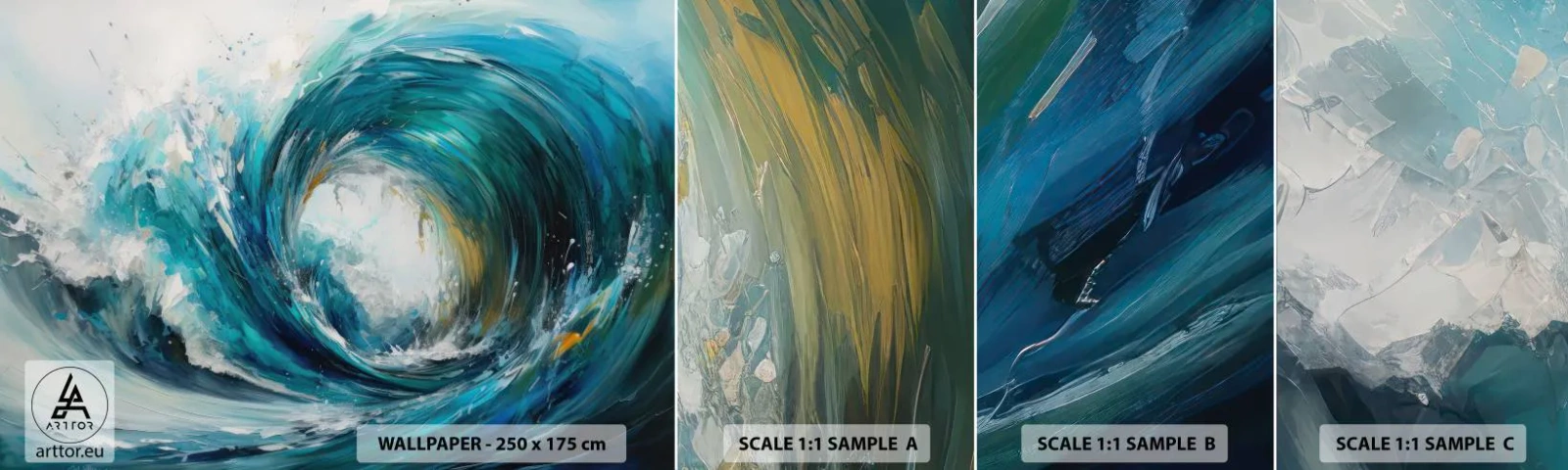 Muestra De Fotomural Standard Eco - Portal marino - Océano, Ola, Pedazo - 100x30 cm