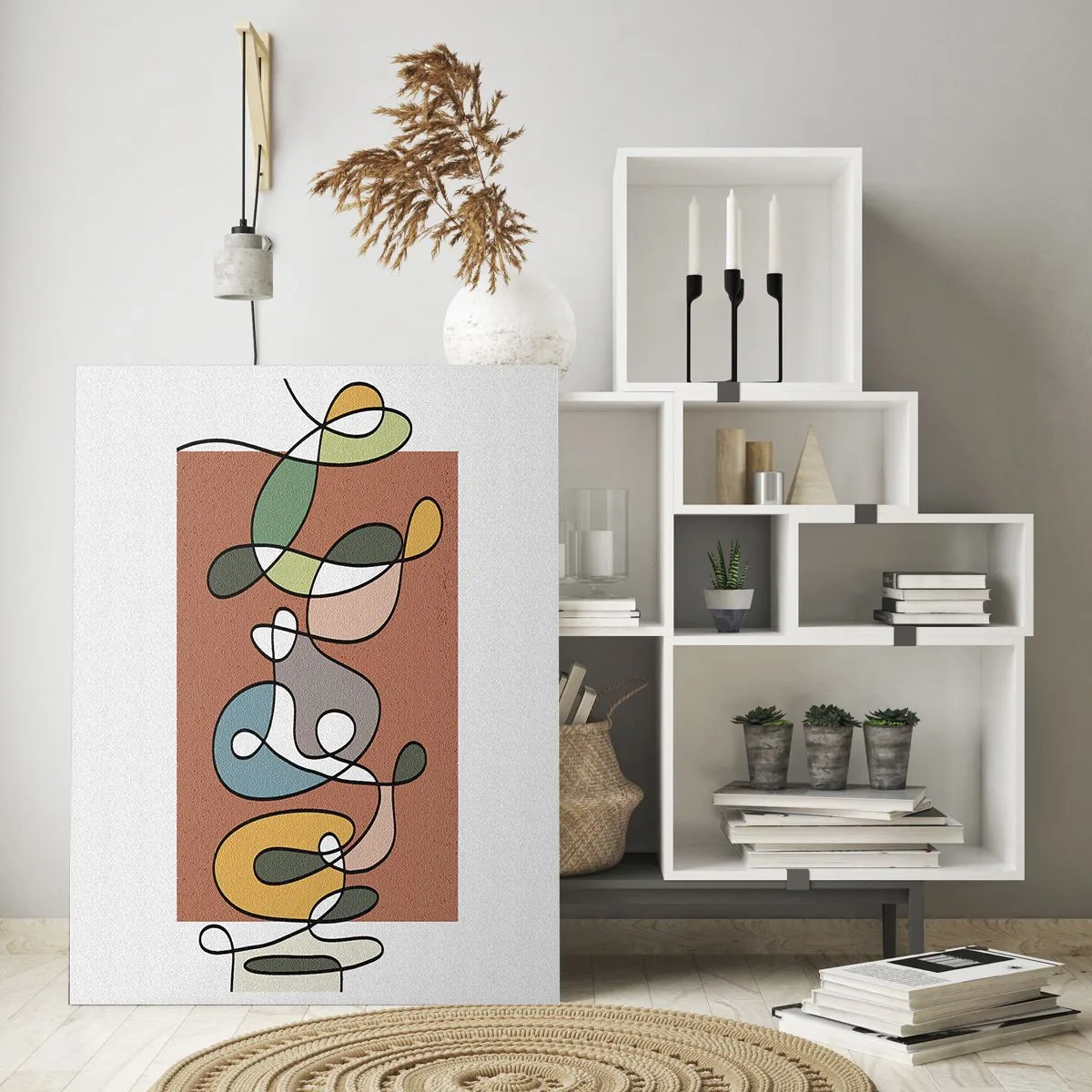 Cuadro sobre vidrio - Impresiones sobre Vidrio - Abstracción: una maraña de colores - 80x120 cm