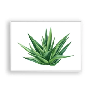 Póster en marco blanco - Verde - fuerza - vida - 100x70 cm