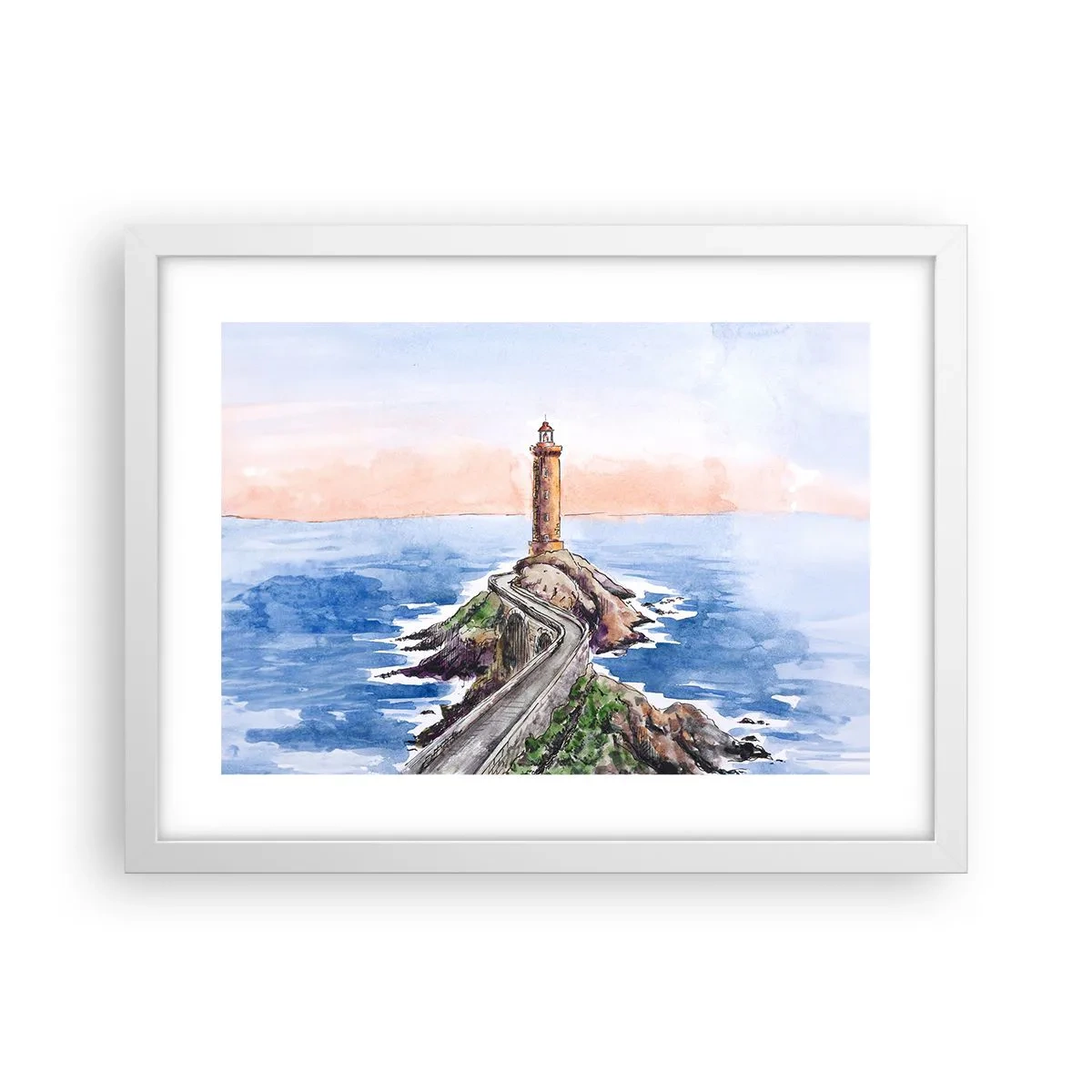 Póster en marco blanco - Frente al mar - 40x30 cm