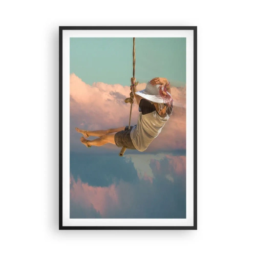 Póster en marco negro - Jugando en las nubes - 61x91 cm