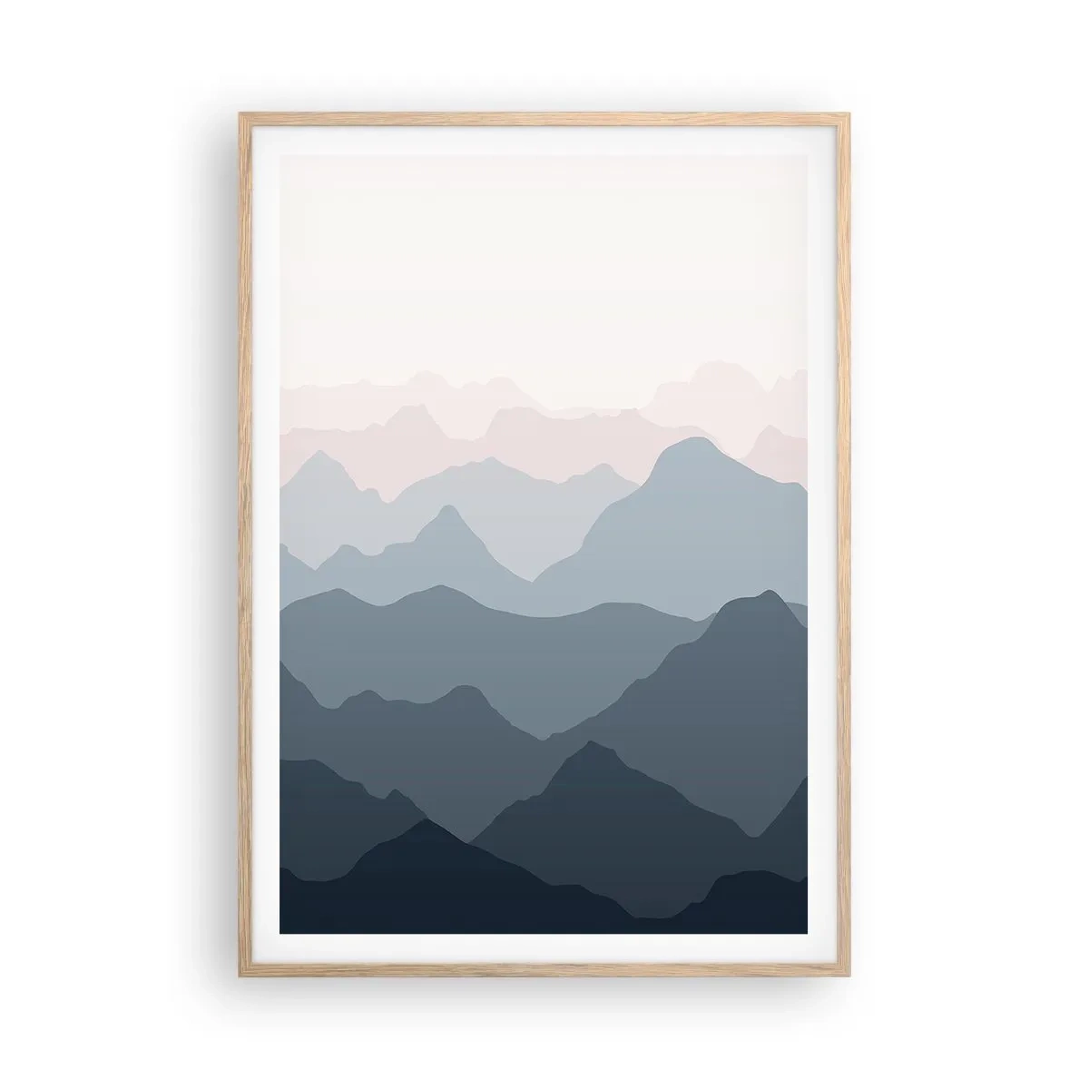 Póster en marco roble claro - Cordilleras a la vista - 70x100 cm