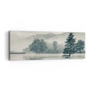 Cuadro sobre lienzo - Impresión de Imagen - El lago sigue durmiendo - 90x30 cm