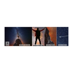Muestra de fotomural autoadhesivo Deluxe Sticker - ¡El poder está conmigo! - Abstracción, Cosmos, Hombre - 100x30 cm