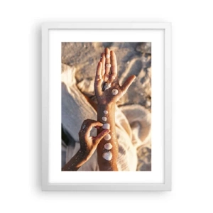 Póster en marco blanco - La belleza al alcance de la mano - 30x40 cm