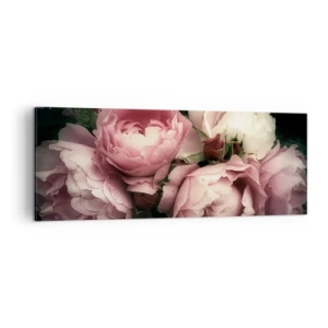 Cuadro sobre lienzo - Impresión de Imagen - Un ramo de rosas en delicados tonos rosa y blanco. - 140x50cm - El encanto de la belle époque - Decoración de pared moderna para salón y dormitorio ARTTOR