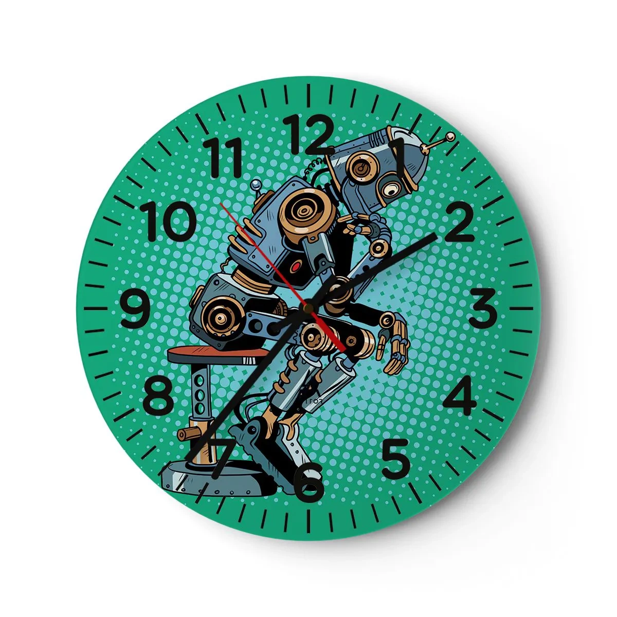 Reloj de pared - Reloj de vidrio - Sobre la esencia del ser - 40x40 cm