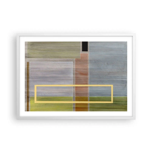 Póster en marco blanco - Recto y tranquilo - 70x50 cm