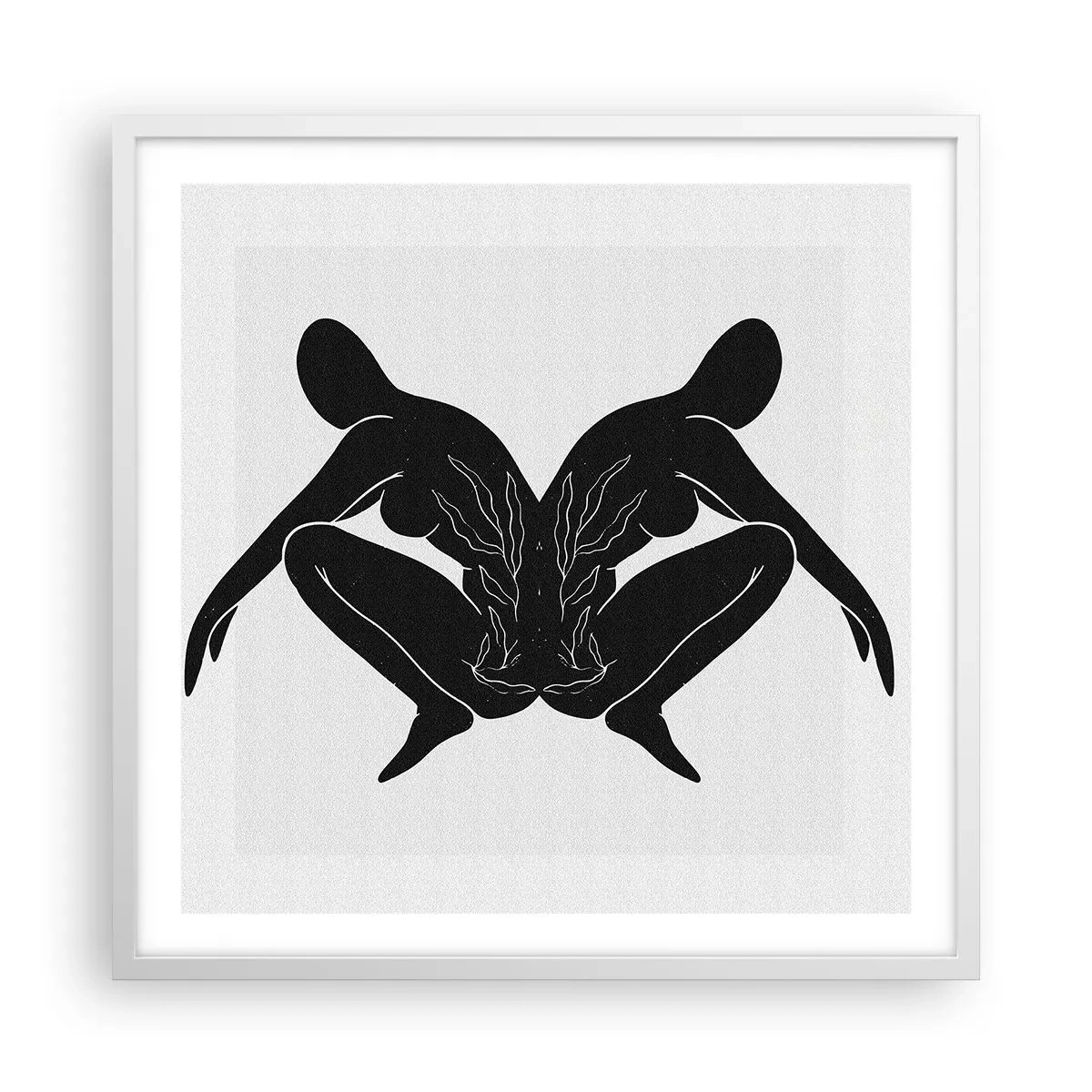 Póster en marco blanco - Un alma compartida - 60x60 cm