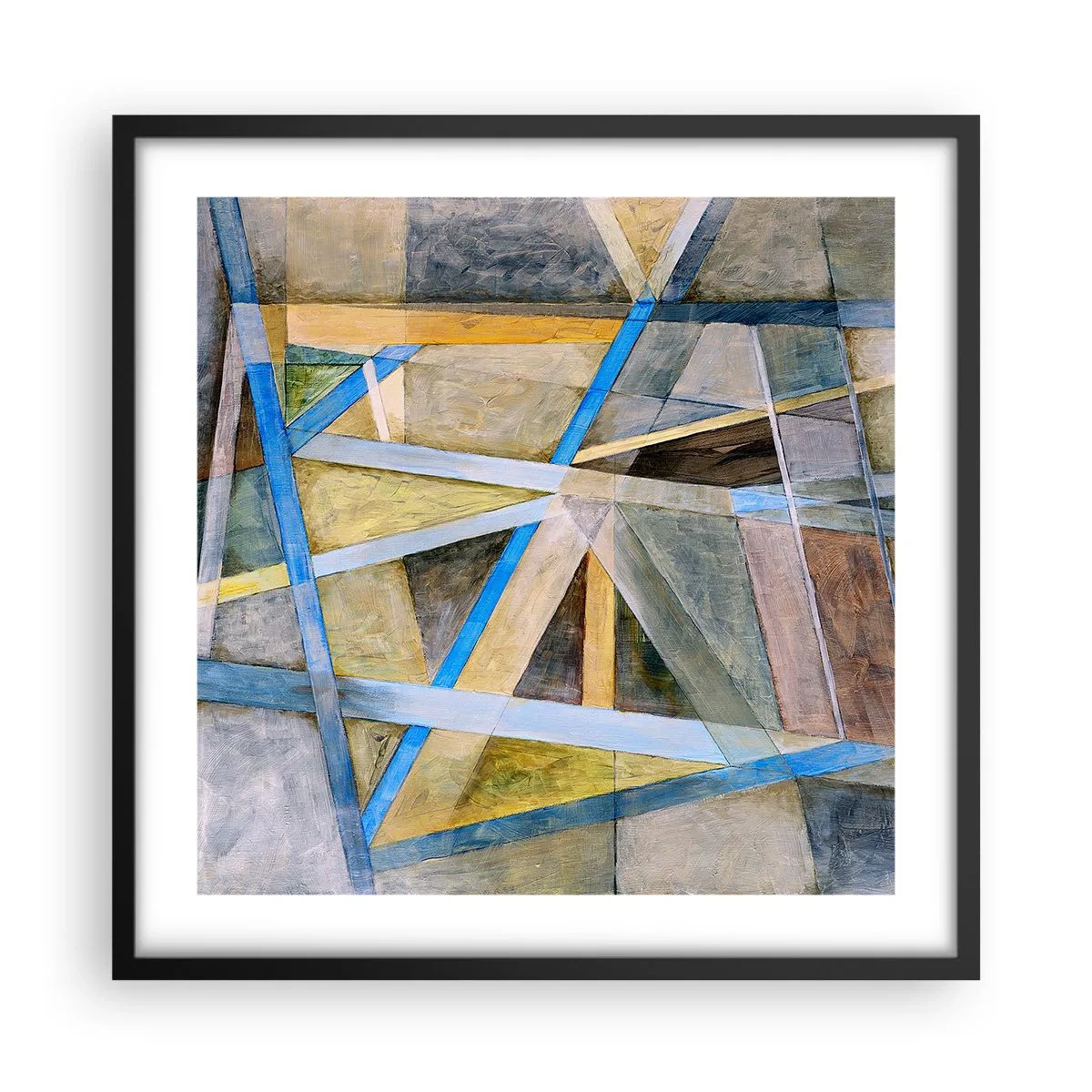 Póster en marco negro - ¿Recto o inclinado? - 50x50 cm