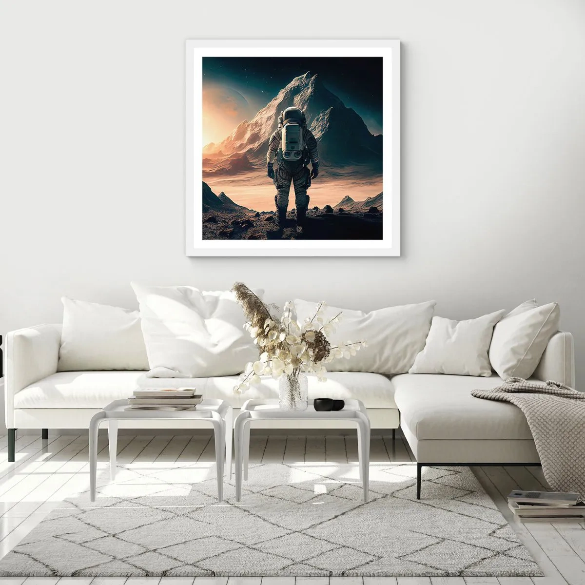 Póster en marco blanco - Un nuevo reto - 40x40 cm