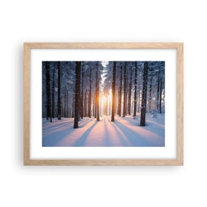 Póster en marco roble claro - Claramente en blanco y negro - 40x30 cm