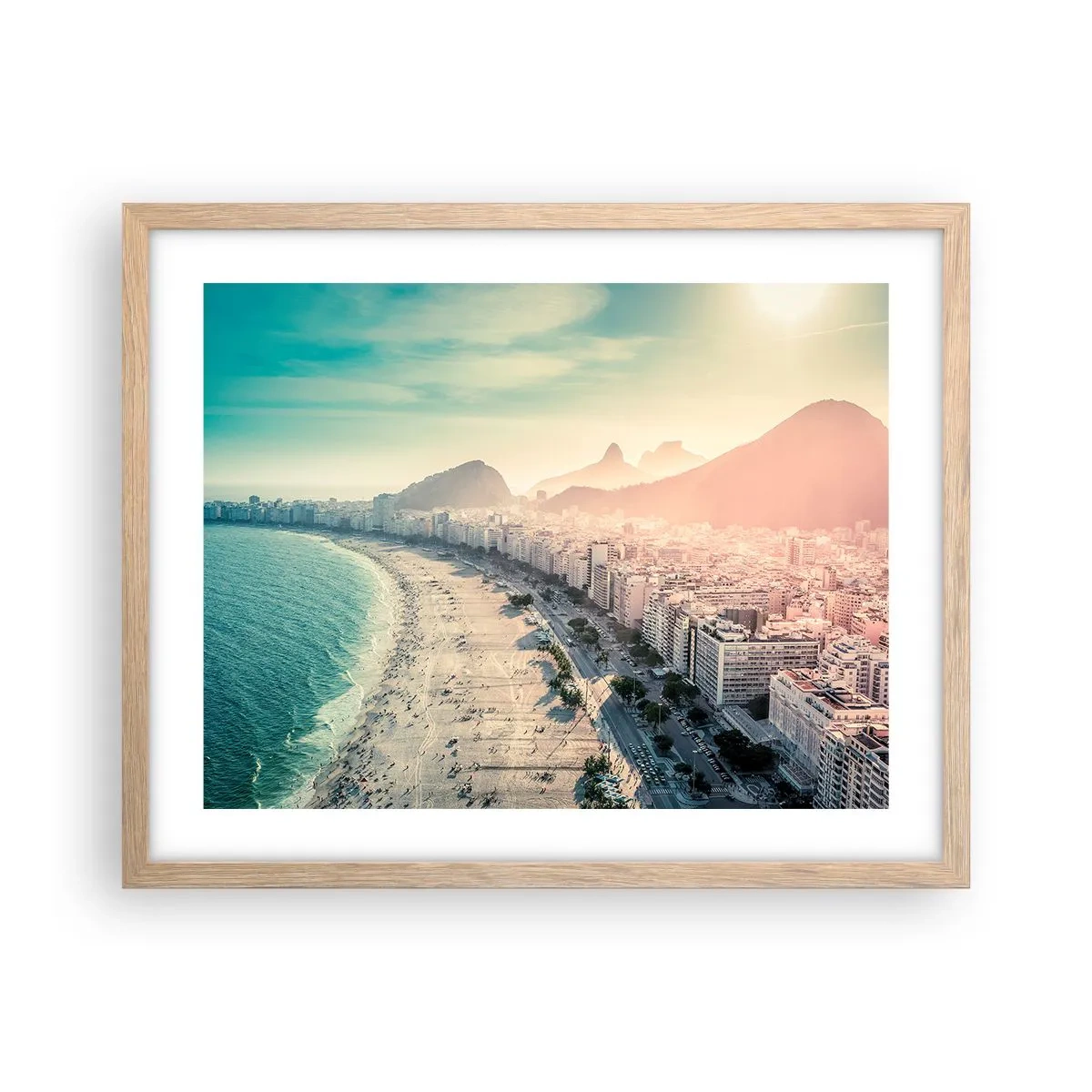 Póster en marco roble claro - Vacaciones perpetuas en Río - 50x40 cm
