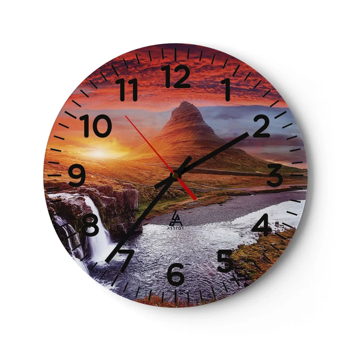 Reloj de pared - Reloj de vidrio - Una vista de la Tierra Media - 40x40 cm