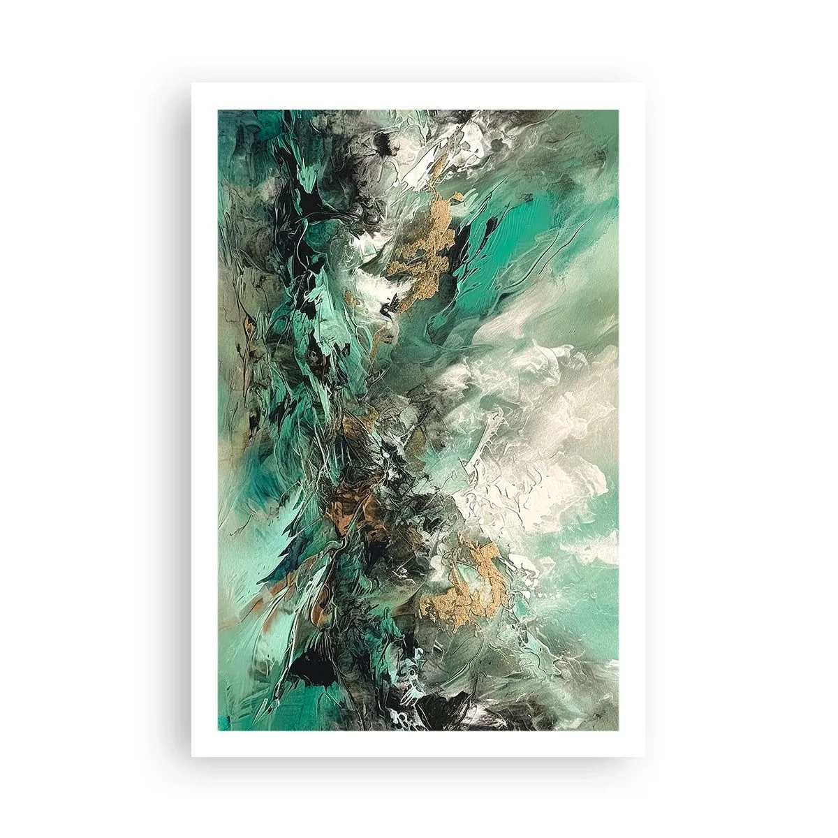 Póster - Hervor negro esmeralda - 61x91 cm