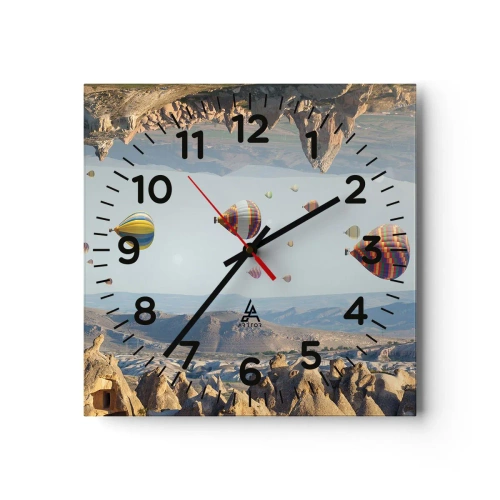 Reloj de pared - Reloj de vidrio - Aquí todo es posible - 40x40 cm