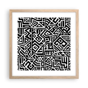 Póster en marco roble claro - Composición precolombina - 40x40 cm