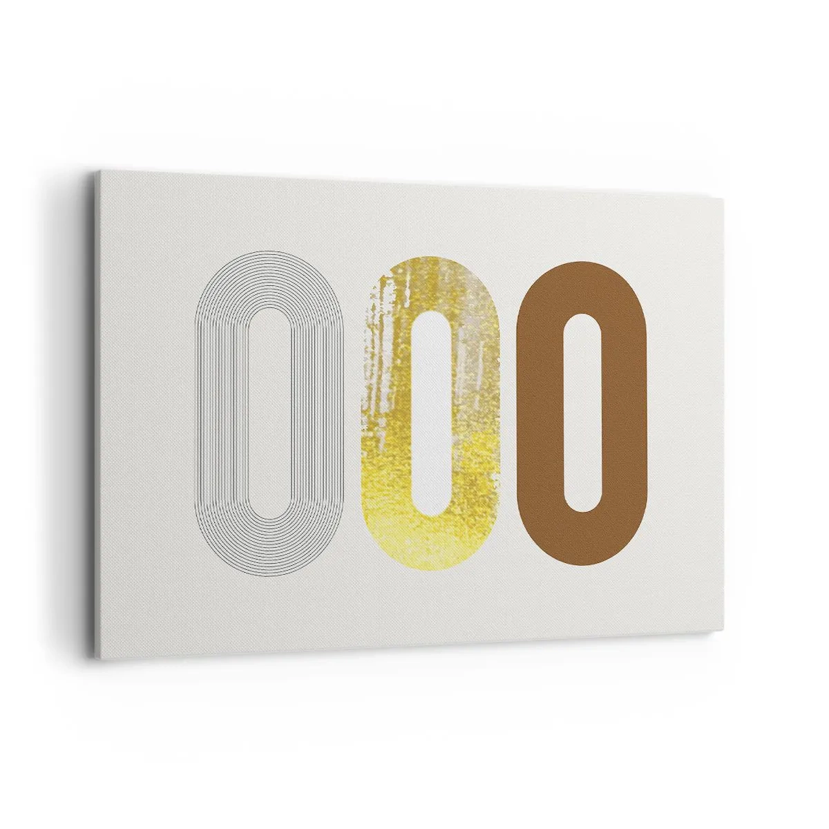 Cuadro sobre lienzo - Impresión de Imagen - Motivo abstracto de tres formas geométricas - 120x80cm - ¡Ooo! - Decoración de pared moderna para salón y dormitorio ARTTOR