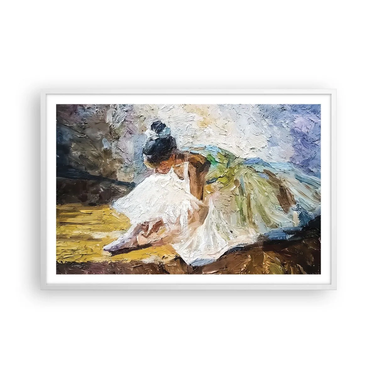 Póster en marco blanco - De un cuadro de Degas - 91x61 cm